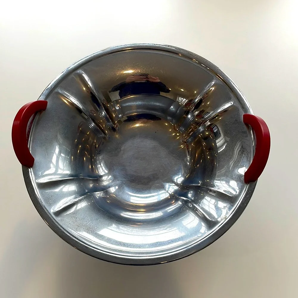 Vintage Art Deco Continental Silver Co Serving Bowl w/Red Bakelite handl…